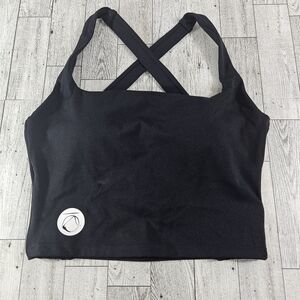 Manō ballerina top with sports bra Black Medium Open Back Strappy Bralette